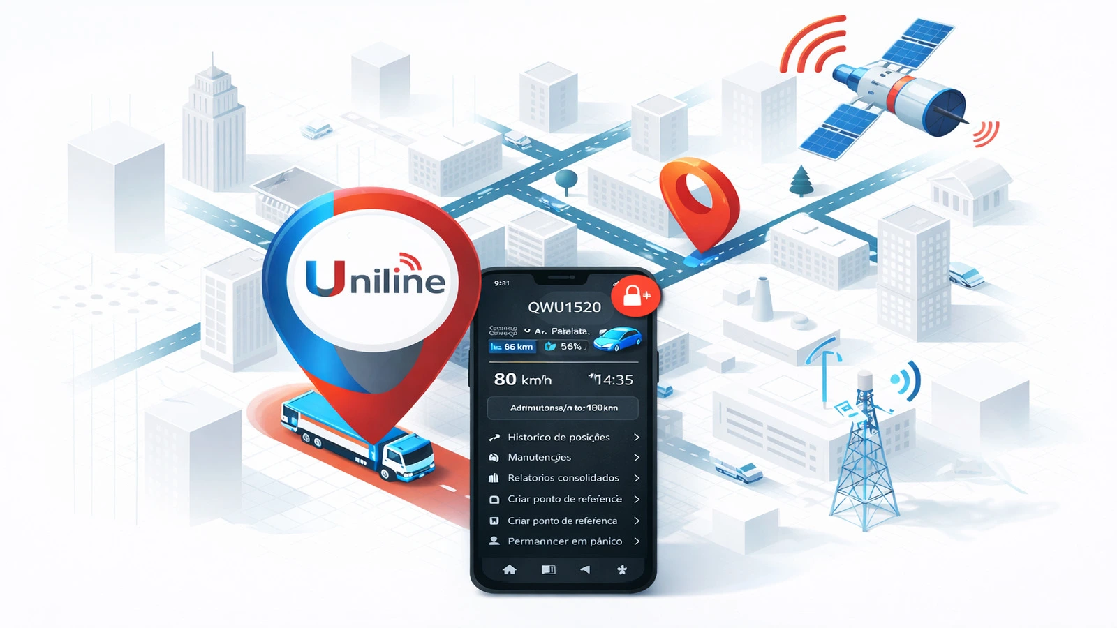 Soluções Integradas de Rastreamento Uniline com monitoramento via satélite