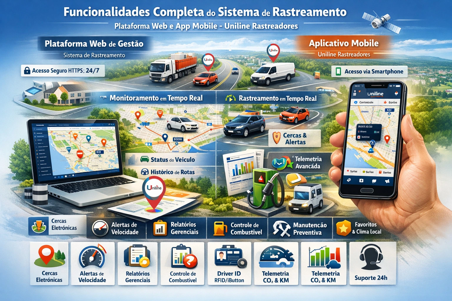 Funcionalidades Completas do Sistema de Rastreamento